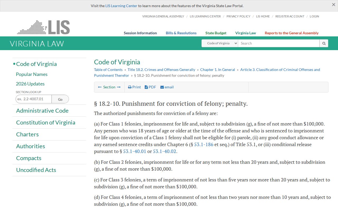 James City County registry research and Virginia felony punishments